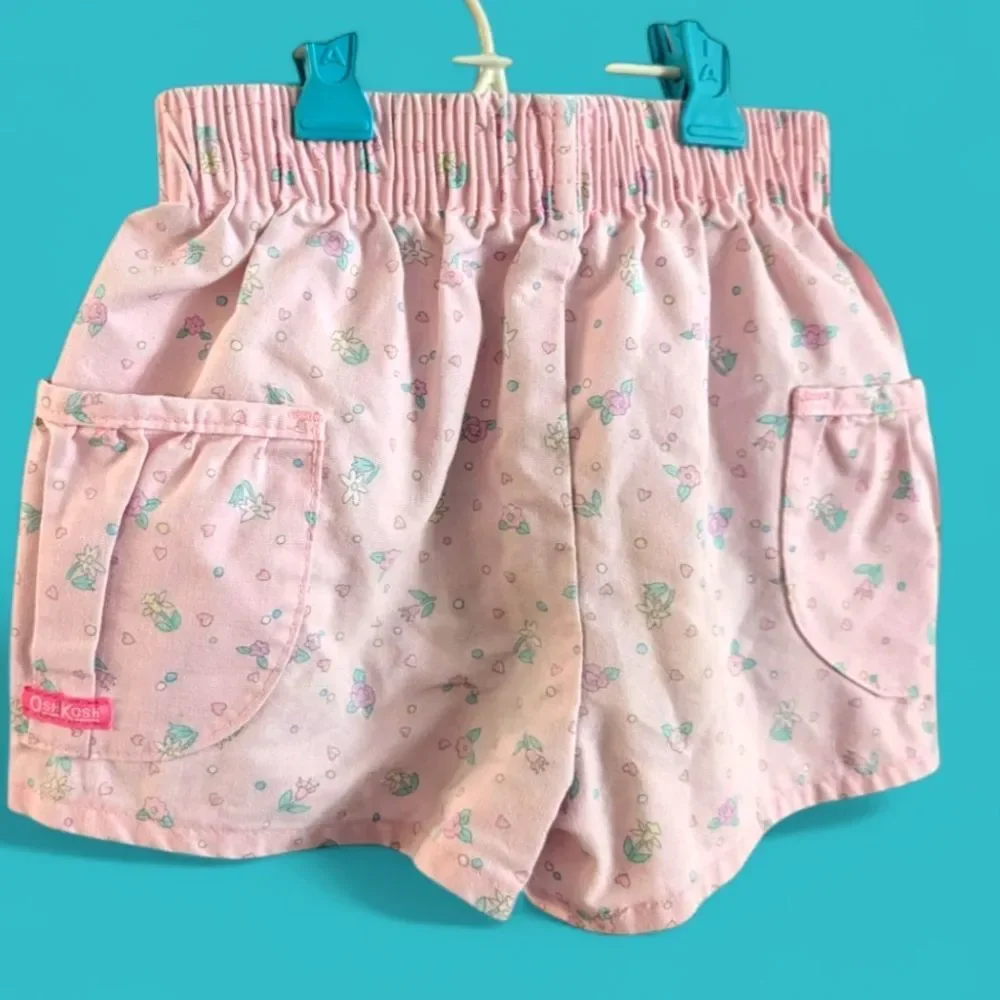 Oshkosh B'Gosh Rare Toddler‎ Girls Pastel Pink Floral Print Shorts
